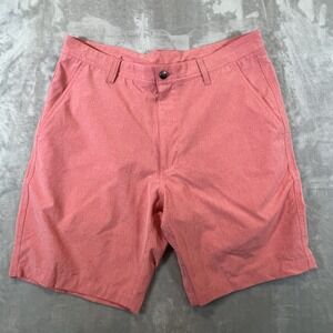 FootJoy Shorts Mens 34 Coral Orange Chino Lightweight Golf Performance 9" Inseam
